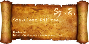 Szekulesz Rózsa névjegykártya
