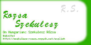 rozsa szekulesz business card