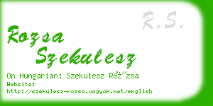 rozsa szekulesz business card
